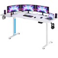 Höhenverstellbarer Schreibtisch Weiß 160x75x73-118cm