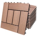 Deuba® WPC Fliesen 11er-Set Mosaik Terrakotta - 30x30cm