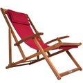 Casaria, Sonnenliege Rot Akazienholz