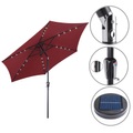 Kingsleeve LED Solar Sonnenschirm Florida Rot Ø300cm