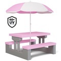Kindersitzgruppe Pink mit Sonnenschirm