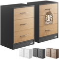 Nachttisch Eloise 2er-Set Holz/Grau 54x39x28cm
