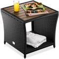 Polyrattan Beistelltisch Schwarz 45x45x40cm