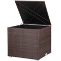 Deuba Polyrattan Auflagenbox Braun 75x75x70cm