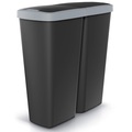 Mülleimer Duo Schwarz/Anthrazit 50L 55x25x57cm