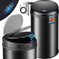 Sensor Mülleimer Schwarz Edelstahl 50 Liter