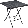 Casaria, Casaria Polyrattan Klapptisch Rom Schwarz 73x63x63cm