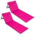 Deuba®, Deuba 2x Strandmatte gepolstert, mit Lehne & Kopfkissen pink