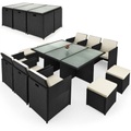 Polyrattan Sitzgarnitur 27-tlg. - 180cm Glastisch - anthrazit