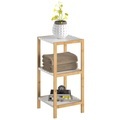 Casaria, Casaria Standregal Bambus Weiß 80x33x34cm