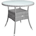 Polyrattan Tisch Grau Ø80cm