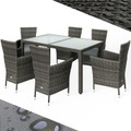 Polyrattan Garten-Sitzgruppe 7-tlg Grau/Anthrazit