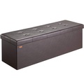Deuba Sitzbank Braun 115x38x38cm mit Stauraum faltbar