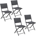 Polyrattan Klappstuhl Rom 4er-Set Schwarz