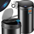 Sensor Mülleimer Schwarz Edelstahl 30 Liter