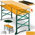 Casaria, Casaria Bierzelttisch 170x50x75-105cm höhenverstellbar und klappbar