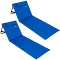 Deuba®, Deuba 2x Strandmatte gepolstert, mit Lehne & Kopfkissen blau