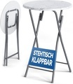 Casaria, Casaria Stehtisch Weiß Marmoroptik Ø 60cm klappbar