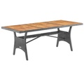 Polyrattan Gartentisch Takeo Grau 190x90x74cm Akazie
