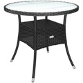 Casaria Polyrattan Tisch Schwarz Ø80cm