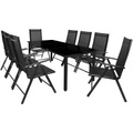 Casaria Sitzgruppe Bern 9-tlg. Anthrazit Alu