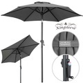 Kingsleeve Sonnenschirm Fiji Anthrazit Ø200cm mit Kurbel