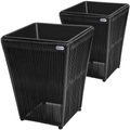 Casaria Blumenkasten Acapulco 2er-Set Schwarz 36x36x40cm