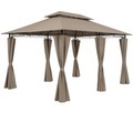 Casaria Pavillon Topas Taupe 3x4m UV-Schutz 50+