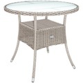 Casaria Polyrattan Tisch Creme Ø80cm
