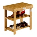 Casaria, Casaria 2in1 - Schuhregal und Sitzbank aus Akazienholz - 50cm