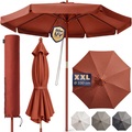 Kingsleeve Sonnenschirm Terrakotta Holz Ø330cm UV-Schutz 50+