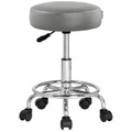 Rollhocker Kunstleder Grau 360° drehbar Fußablage
