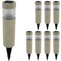 Deuba LED Solarlampe 8er-Set Steinoptik