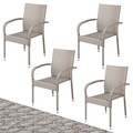 Polyrattan Stapelstuhl Comfort 4er-Set Creme