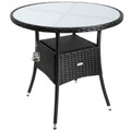 Casaria Polyrattan Tisch Schwarz Ø80cm