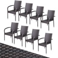 Polyrattan Stapelstuhl Comfort 8er-Set Braun