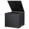 Deuba Polyrattan Auflagenbox Schwarz 75x75x70cm