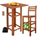 Stehtisch mit Barhocker-Set 3-tlg Akazienholz