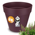 Blumentopf 6er-Set Maulbeere matt 19x18cm 3L