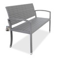 Casaria Polyrattan Gartenbank Grau 122x52x86cm