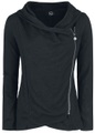 Forplay Asymmetric Slub Yarn Zipper Girl-Cardigan schwarz