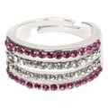 Verstellbarer Ring Sublime - Swarovski® Kristalle - rosa - B : 05 cm