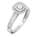 Le Diamantaire, Ring Carré Scintillant - Weissgold Diamanten 0.5 kt