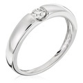 Le Diamantaire, Ring Solitaire Calabria - Weissgold 199g - Diamant 019 Karat - Ringbreite: 04 cm