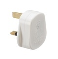 KnightsBridge 13A Plug Top with 13A fuse - White (Screw Cord Grip)