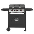 Dellonda 3 Burner Gas BBQ Grill, Ignition, Thermometer, Black/Stainless Steel