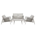 Dellonda Fusion Aluminium 4 Piece Outdoor Sofa, Arm Chairs & Coffee Table Set