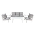 Dellonda Kyoto 4 Piece Aluminium Outdoor Garden Sofa Arm Chair Coffee Table Set