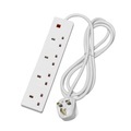 Zexum 4 Gang 2m Extension Lead with Neon