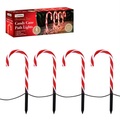 Christmas Workshop 4pc 20 LED Red & White Candy Cane Path Light